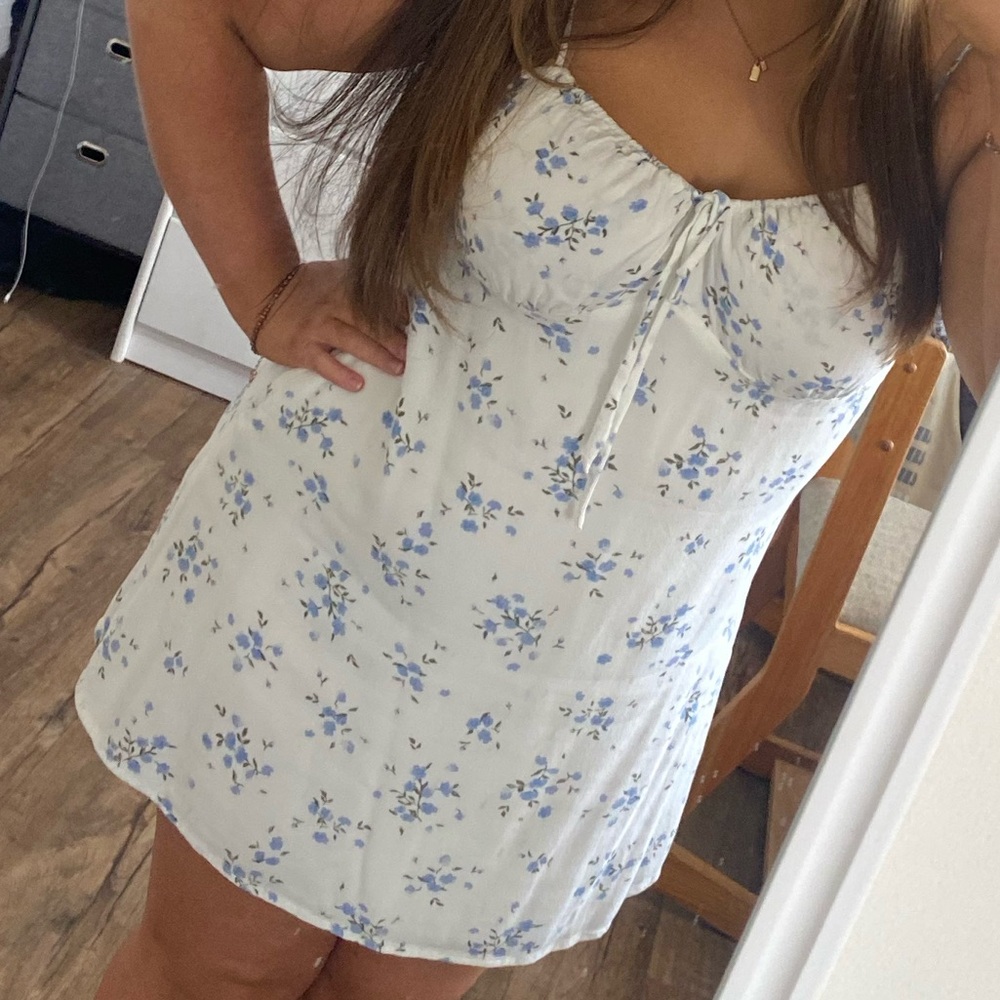 Blue Floral Garage Mini Dress Size XL